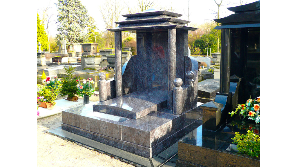 Monument funéraire chinois en granit mass blue