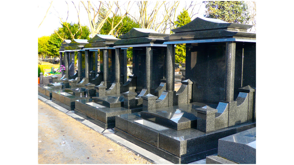 Monument funéraire chinois en granit noir fin