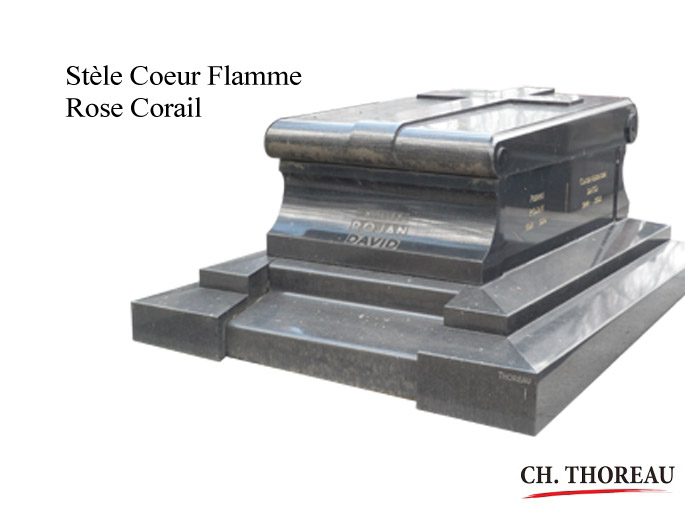 stele coeur flamme rose corail